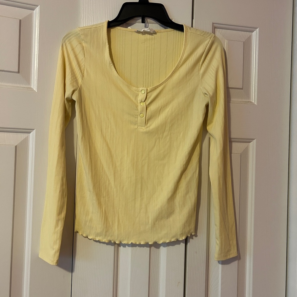Light Yellow Long Sleeve Blouse
